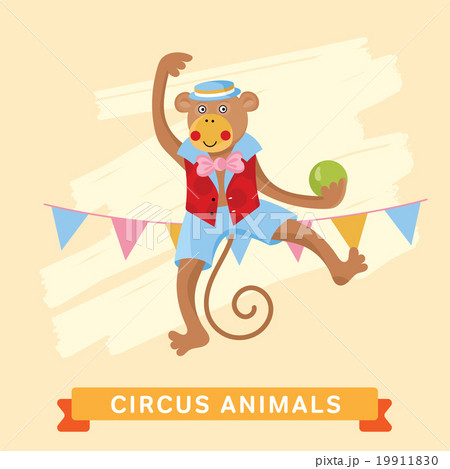 Circus Monkey, vector animal series. Circus Monkey, vector animal series. 19911830