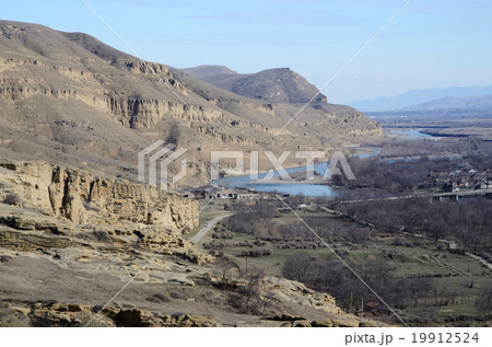 high rocky left bank of the Mtkvari River,Georgia 19912524
