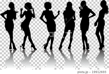 女性シルエットのイラスト素材