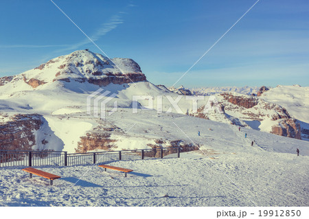 Winter landscape of high snowy mountains Winter landscape of high snowy mountains 19912850