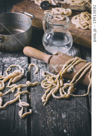 Fresh homemade pasta pici Fresh homemade pasta pici 19913692