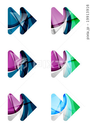 Set of abstract next play arrow icon, business 19913916