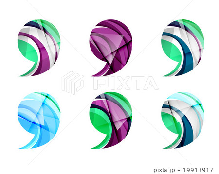 Set of abstract comma icon, business logotype 19913917
