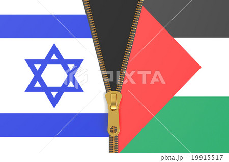Flags of Israel and Palestine, conflict concept 19915517
