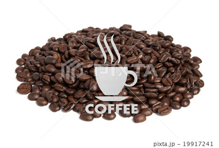 coffee shop sign, on Coffee bean background coffee shop sign, on Coffee bean background 19917241