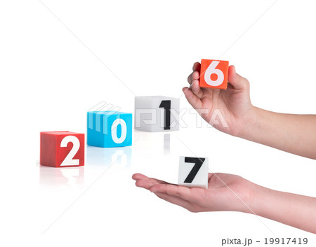 Colorful plastic of year numbers  19917419