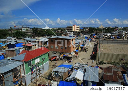 フィリピン セブ島 スラム街の風景の写真素材