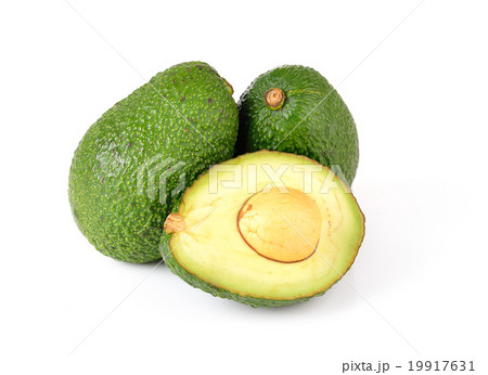 Ripe avocado on white background 19917631