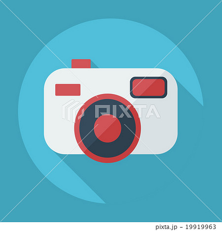 Flat modern design with shadow camera icon Flat modern design with shadow camera icon 19919963