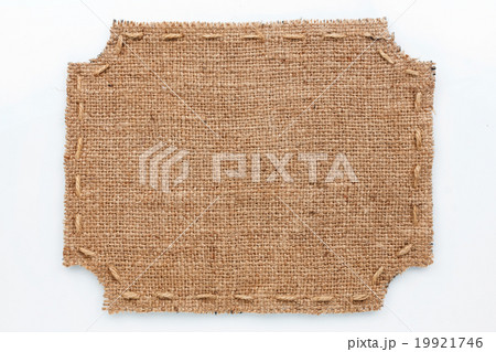 Frame of burlap, lies on a white background 19921746
