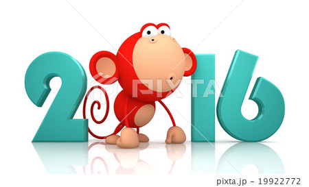 Monkey and 2016 on white background 19922772