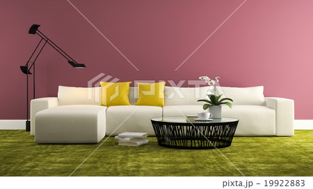 Part of interior with  modern whitw sofa 19922883