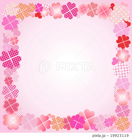 四つ葉のクローバー フレーム ピンクのイラスト素材