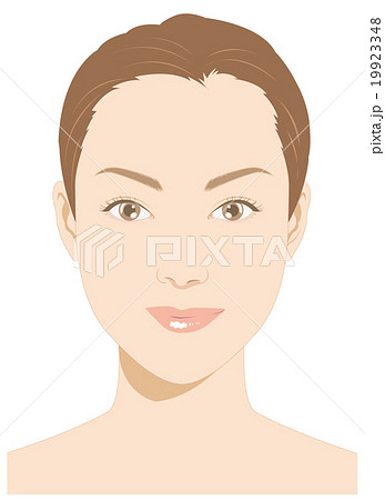 メイク用女性の顔のイラスト素材