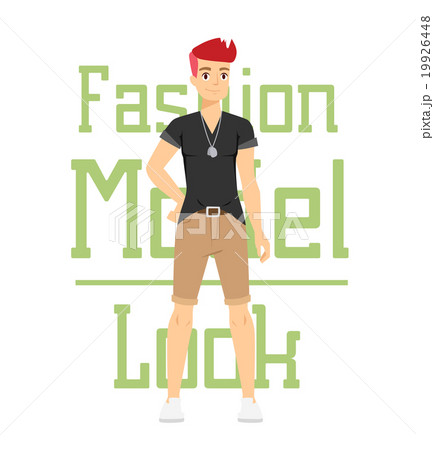 Beautiful vector cartoon fashion boy model Beautiful vector cartoon fashion boy model 19926448