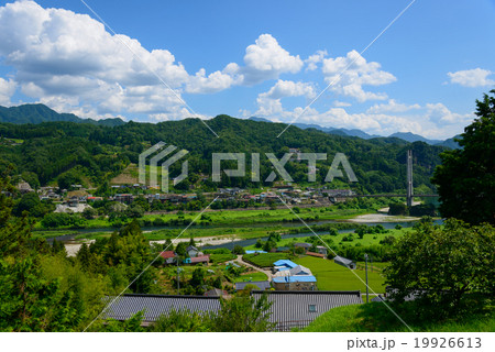 長野　阿南町泰阜村境　天龍川沿いの風景 19926613