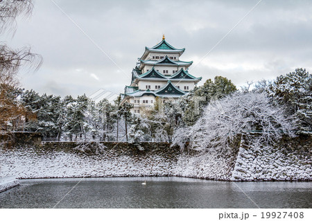 名古屋城雪景色の写真素材 [19927408] - PIXTA