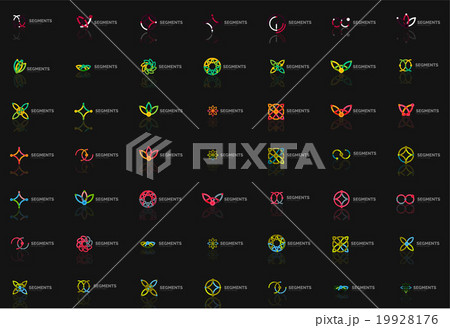 Set of linear abstract logos. Swirl, circle Set of linear abstract logos. Swirl, circle 19928176
