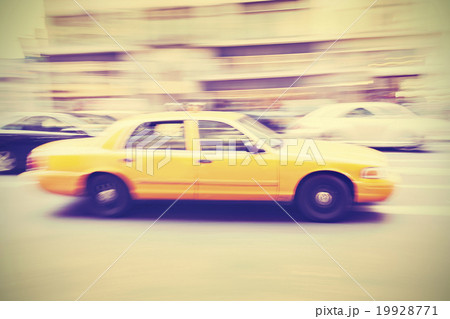 Vintage stylized motion blurred taxi, NYC. Vintage stylized motion blurred taxi, NYC. 19928771