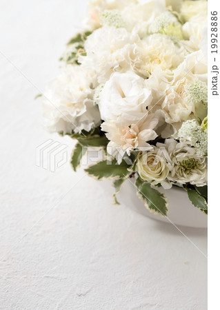 ホワイトフラワーアレンジメント 19928886