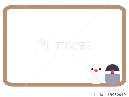 文鳥の木のフレームのイラスト素材