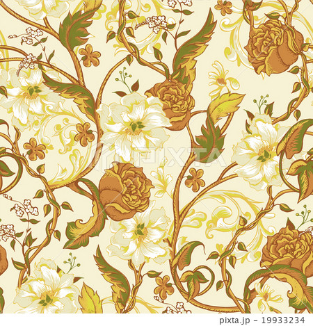 Vintage seamless pattern with blooming magnolias 19933234
