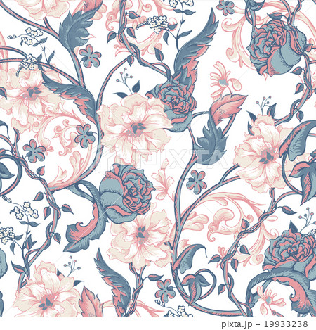Vintage seamless pattern with blooming magnolias 19933238