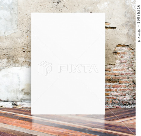 Poster in crack cement wall and diagonal wooden Poster in crack cement wall and diagonal wooden 19936216