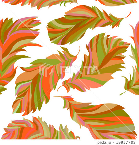 Gold feathers seamless pattern 19937785