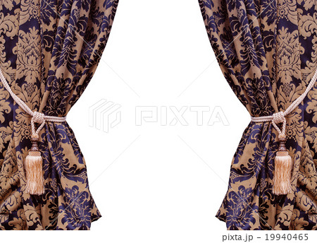 Beautiful curtains with tassels isolated Beautiful curtains with tassels isolated 19940465