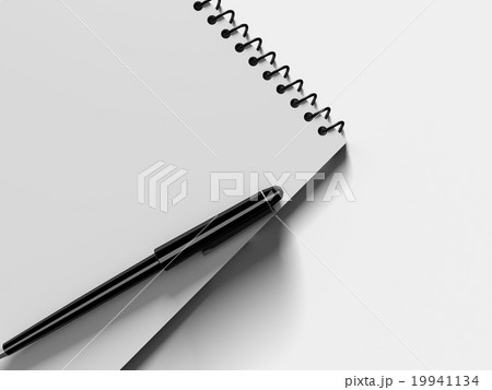 Blank note paper with pen. isolated on white. 19941134