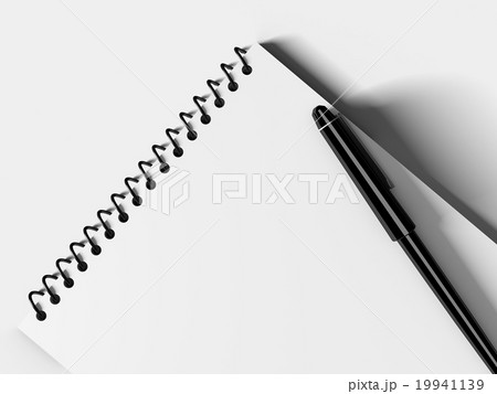 Blank note paper with pen. isolated on white. Blank note paper with pen. isolated on white. 19941139