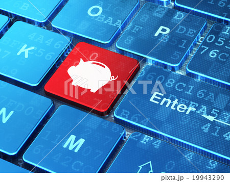 Money concept: Money Box on computer keyboard Money concept: Money Box on computer keyboard 19943290