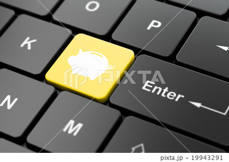Money concept: Money Box on computer keyboard Money concept: Money Box on computer keyboard 19943291