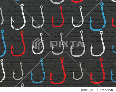 Privacy concept: Fishing Hook icons on wall 19943450
