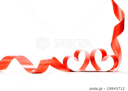 Ribbons shaped as hearts on white Ribbons shaped as hearts on white 19943712