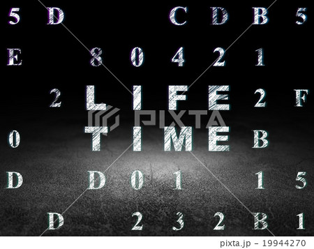 Timeline concept: Life Time in grunge dark room 19944270