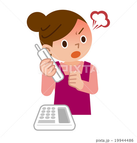 電話で怒る女性 19944486