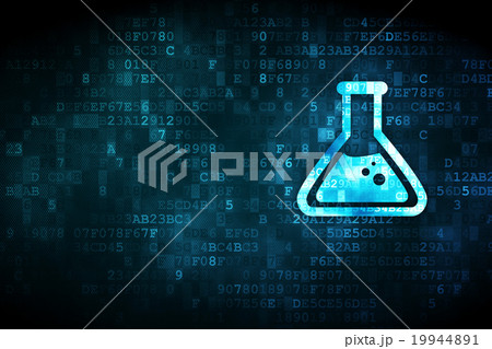 Science concept: Flask on digital background 19944891