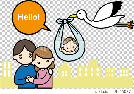 一隻鸛給一對夫婦送一個嬰兒 一隻鸛給一對夫婦送一個嬰兒 19945077