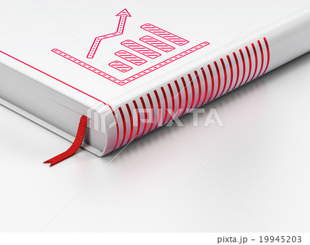 News concept: closed book, Growth Graph on white 19945203
