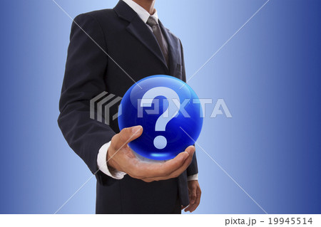 Businessman with question mark icon. 19945514