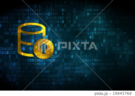 Database concept: Database With Lock on digital 19945769