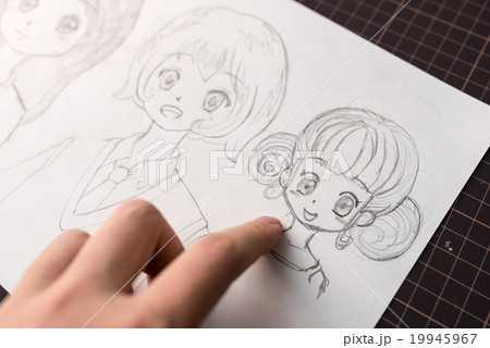 オリジナルキャラクター線画 19945967