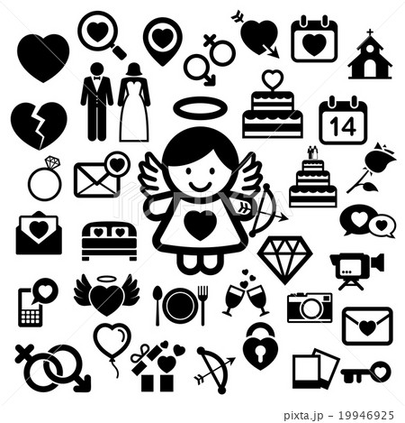 Valentine's day icons set. 19946925