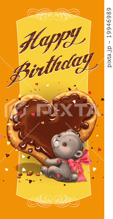 Teddy Bear With A Birthday Card. Teddy Bear With A Birthday Card. 19946989