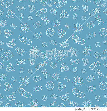 Many bacterias and viruses under microscope 19947895