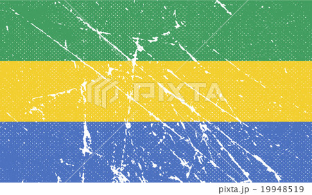 Flag of Gabon with old texture. Vector 19948519