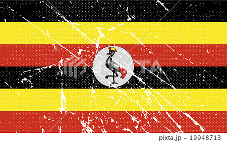 Flag of Uganda with old texture. Vector 19948713