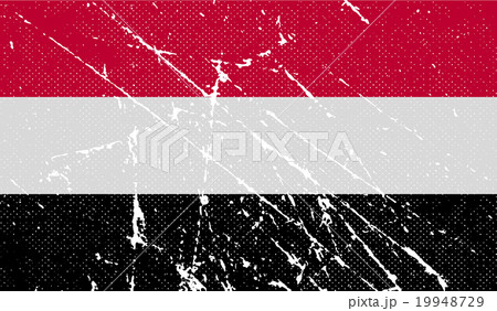 Flag of Yemen with old texture. Vector 19948729